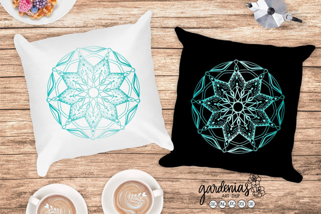 Two Mandalas - Mandala Teal SVG Gardenias Art Shop 
