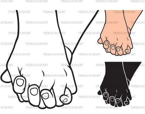 Two pairs of hands in love SVG TribaliumArtSF 