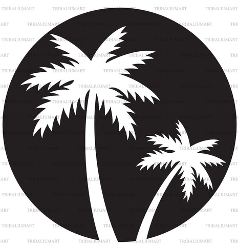 Two palm trees SVG TribaliumArtSF 