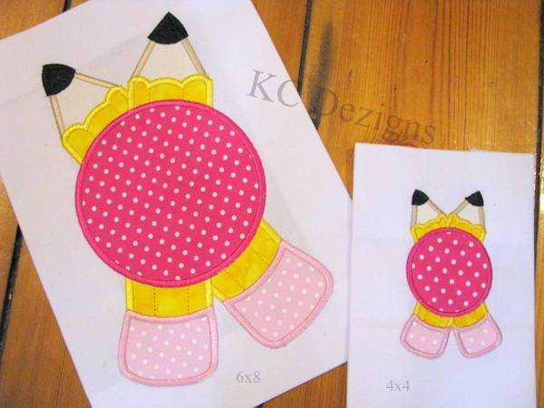 Two Pencil Split Monogram Embroidery/Applique DESIGNS KC Dezigns 