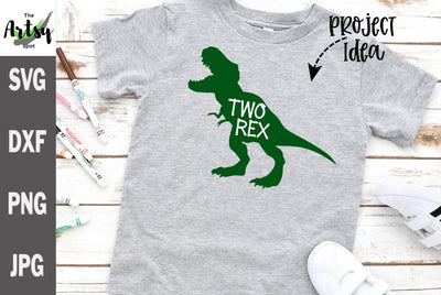 Two Rex, 2nd birthday Dinosaur, Tyrannosaurus rex svg - T-rex svg SVG The Artsy Spot 