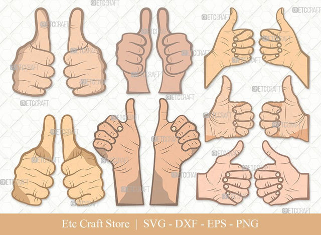 Two Thumbs Up Clipart SVG Cut File | Thumbs up Svg | Hands Svg | Double Thumbs Up Svg | This Guy Thumbs Bundle SVG ETC Craft 