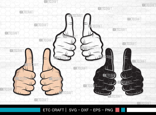 Two Thumbs Up SVG | Thumbs up Svg | Hands Svg | Double Thumbs Up Svg | Two Thumbs Up Clipart SVG ETC Craft 