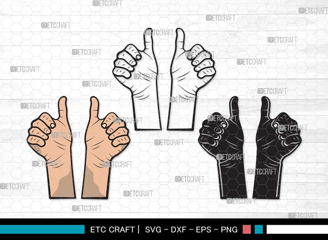 Two Thumbs Up SVG | Thumbs up Svg | Hands Svg | Double Thumbs Up Svg | Two Thumbs Up Clipart SVG ETC Craft 