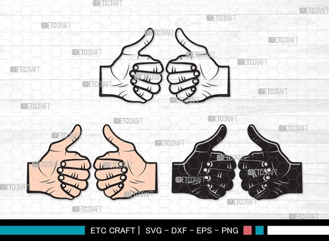 Two Thumbs Up SVG | Thumbs up Svg | Hands Svg | Double Thumbs Up Svg | Two Thumbs Up Clipart SVG ETC Craft 