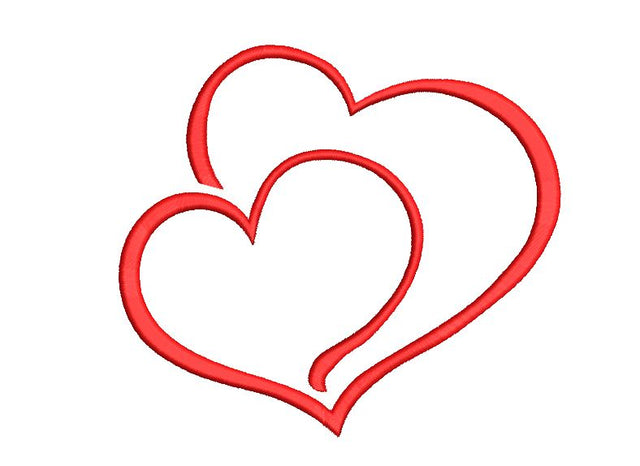 Two Valentine Hearts Machine Embroidery Design Embroidery/Applique DESIGNS Canada Embroidery 