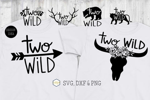 Two Wild Bundle SVG PNG DXF Second Birthday Cutting Files SVG The Honey Company 