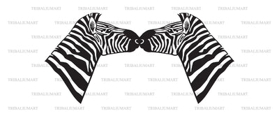 Two zebras (zebra design) SVG TribaliumArtSF 