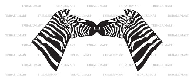 Two zebras (zebra design) SVG TribaliumArtSF 