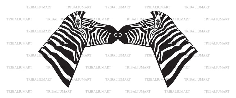 Two zebras (zebra design) SVG TribaliumArtSF 
