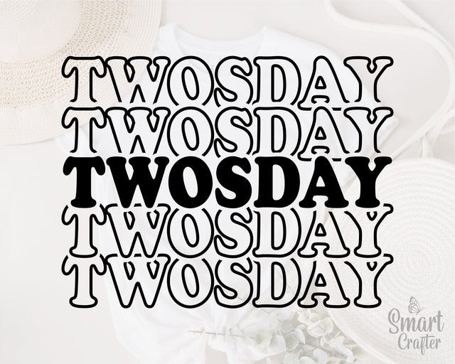 Twosday 2.22.22 svg, Twos Day svg, Happy Twosday Svg, 2s Day Svg, February 2nd 2022 svg, 2-22-22 svg, twosday Stacked word, layered word SVG Fauz 