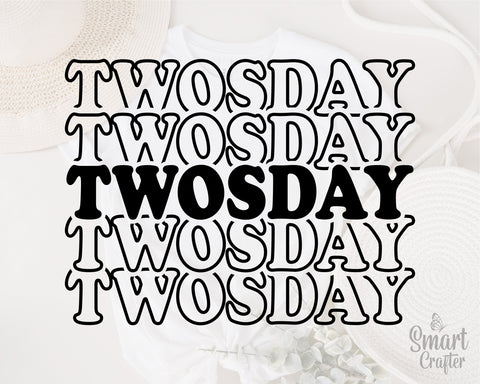 Twosday 2.22.22 svg, Twos Day svg, Happy Twosday Svg, 2s Day Svg, February 2nd 2022 svg, 2-22-22 svg, twosday Stacked word, layered word SVG Fauz 