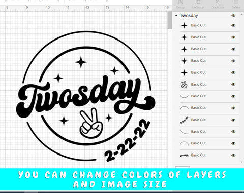 Twosday SVG, 22 February 2022 SVG Cut File, Twosday PNG SVG HappyDesignStudio 
