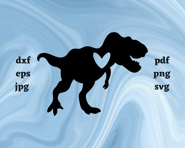 Tyrannosaurus Rex Heart SVG Cut File SVG Northern Light SVG 