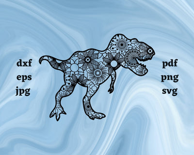 Tyrannosaurus Rex Mandala SVG Cut File SVG Northern Light SVG 