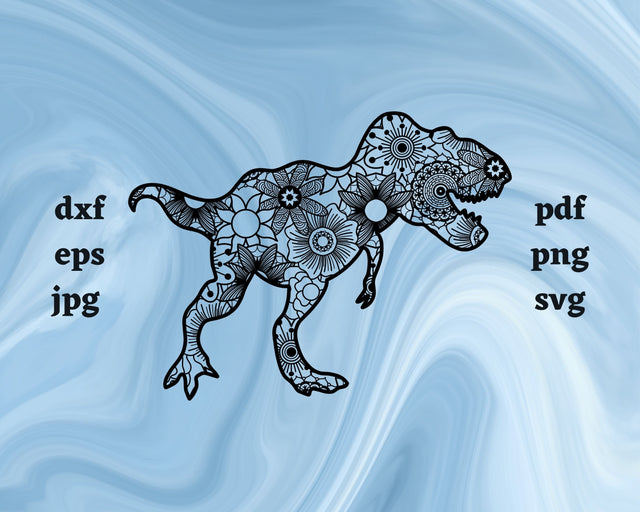 Tyrannosaurus Rex Mandala SVG Cut File SVG Northern Light SVG 