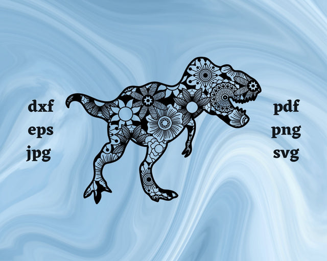 Tyrannosaurus Rex Mandala SVG Cut File SVG Northern Light SVG 