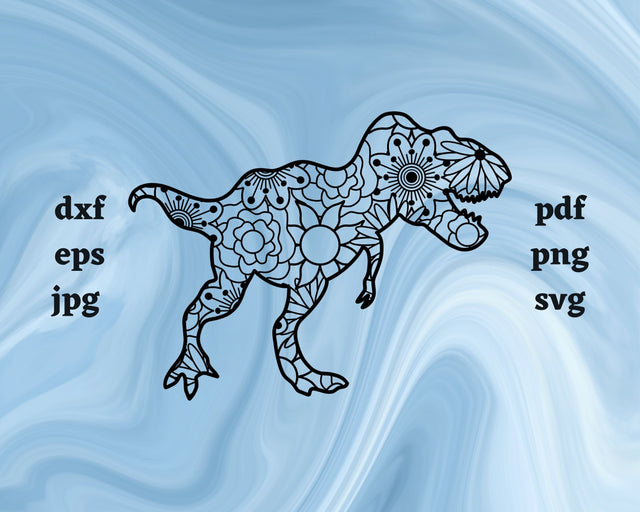 Tyrannosaurus Rex Mandala SVG Cut File SVG Northern Light SVG 