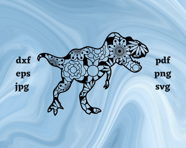 Tyrannosaurus Rex Mandala SVG Cut File SVG Northern Light SVG 
