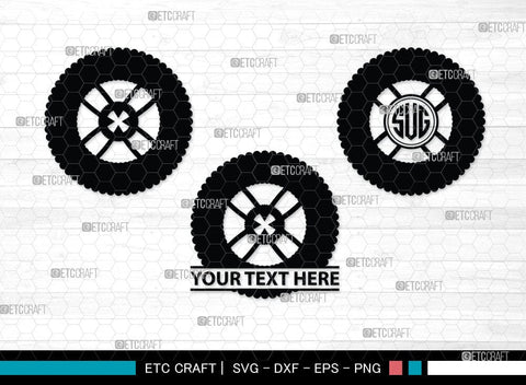 Tyre monogram, Tyre Silhouette, Tyre SVG Cut Files, Vehicle Tyre Svg, Tire Svg, Tyre Wheel Silhouette Bundle, SB00095 SVG ETC Craft 