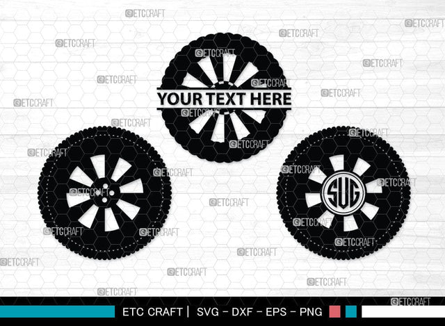 Tyre monogram, Tyre Silhouette, Tyre SVG Cut Files, Vehicle Tyre Svg, Tire Svg, Tyre Wheel Silhouette Bundle, SB00095 SVG ETC Craft 