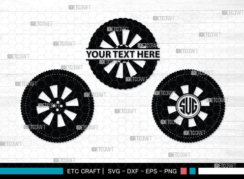 Tyre monogram, Tyre Silhouette, Tyre SVG Cut Files, Vehicle Tyre Svg, Tire Svg, Tyre Wheel Silhouette Bundle, SB00095 SVG ETC Craft 