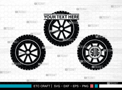 Tyre monogram, Tyre Silhouette, Tyre SVG Cut Files, Vehicle Tyre Svg, Tire Svg, Tyre Wheel Silhouette Bundle, SB00095 SVG ETC Craft 