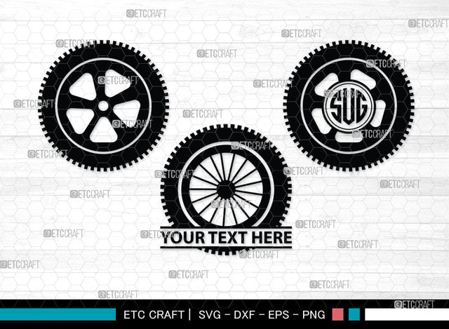 Tyre monogram, Tyre Silhouette, Tyre SVG Cut Files, Vehicle Tyre Svg, Tire Svg, Tyre Wheel Silhouette Bundle, SB00095 SVG ETC Craft 