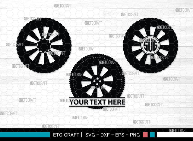 Tyre monogram, Tyre Silhouette, Tyre SVG Cut Files, Vehicle Tyre Svg, Tire Svg, Tyre Wheel Silhouette Bundle, SB00095 SVG ETC Craft 