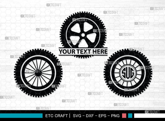 Tyre monogram, Tyre Silhouette, Tyre SVG Cut Files, Vehicle Tyre Svg, Tire Svg, Tyre Wheel Silhouette Bundle, SB00095 SVG ETC Craft 