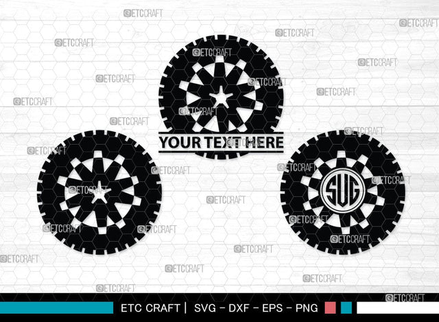 Tyre monogram, Tyre Silhouette, Tyre SVG Cut Files, Vehicle Tyre Svg, Tire Svg, Tyre Wheel Silhouette Bundle, SB00095 SVG ETC Craft 