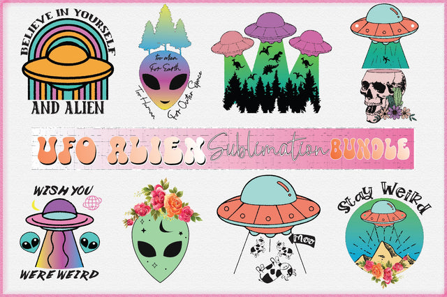 UFO Alien Sublimation Bundle Sublimation Creativeart88 