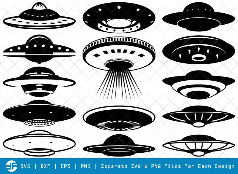 UFO SVG Cut Files | Spaceship Silhouette Bundle | Alien Ship Svg | Spaceship Svg | UFO Bundle SVG ETC Craft 