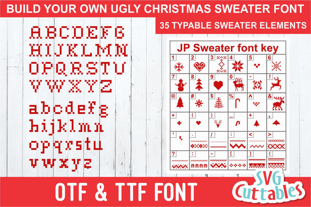 Ugly Christmas Sweater Font Font Svg Cuttables