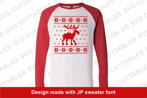 Ugly Christmas Sweater Font Font Svg Cuttables 