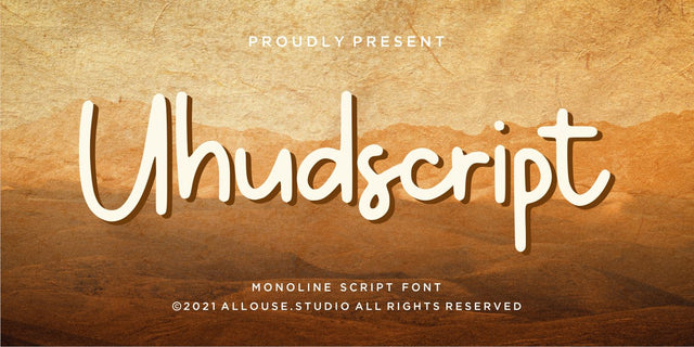 Uhudscript - Monoline Font Allouse.Studio 