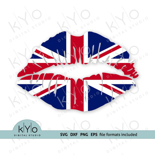 UK Flag Lips Svg, British Flag Lips Svg, Union Jack Lips Svg SVG kYo Digital Studio 