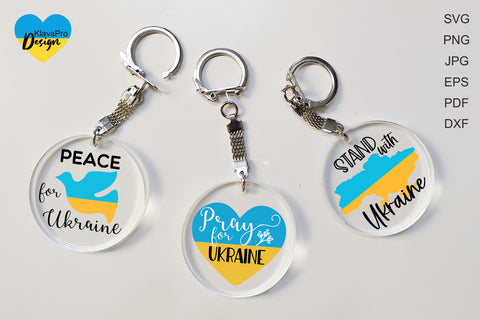 Ukraine Keychain SVG Bundle. Acrylic Round Keychain SVG SVG Klava P 