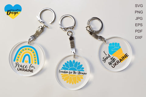 Ukraine Keychain SVG Bundle. Acrylic Round Keychain SVG SVG Klava P 
