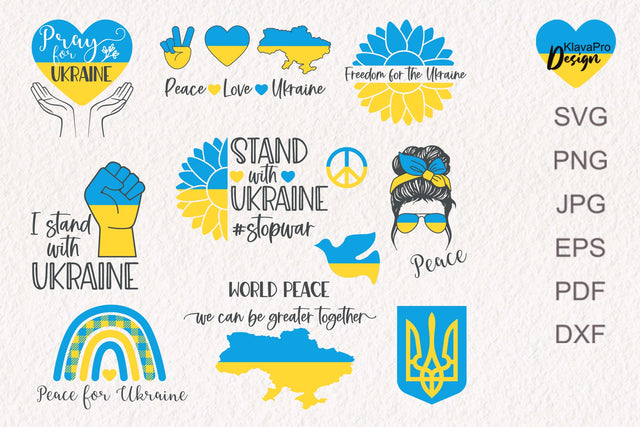 Ukraine SVG Bundle | Peace love svg | Stand with Ukraine svg SVG Klava P 