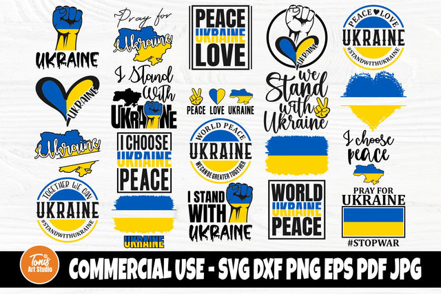 Ukraine SVG Bundle | Peace love svg | Stand with Ukraine svg | Ukraine cut files SVG TonisArtStudio 