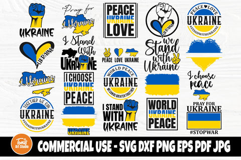 Ukraine SVG Bundle | Peace love svg | Stand with Ukraine svg | Ukraine cut files SVG TonisArtStudio 