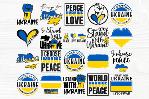 Ukraine SVG Bundle | Peace love svg | Stand with Ukraine svg | Ukraine cut files SVG TonisArtStudio 