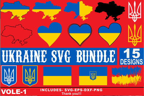 Ukraine svg bundle, Ukraine art craft, Ukraine map svg bundle, Ukraine map clipart bundle SVG Isabella Machell 