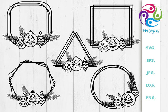 Ultimate Christmas Monogram Frame Bundle Svg SVG Sintegra 