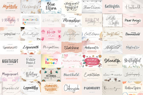 Ultimate Crafting Fonts Bundle with 50 Fonts | LIMITED TIME OFFER! Font Qwrtype Foundry 