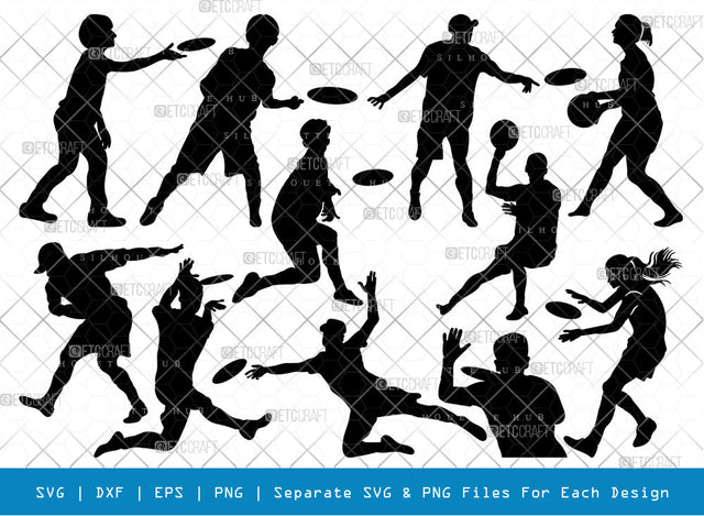 Ultimate Frisbee SVG, Ultimate Frisbee Silhouette, Frisbee Svg, Sport Svg, Frisbee Player Svg, Ultimate Frisbee Bundle SVG ETC Craft 