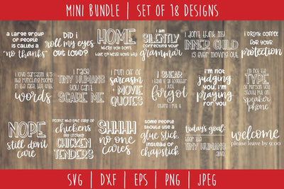 Ultimate Funny Sarcastic Bundle - Set of 18 SVG SavoringSurprises 