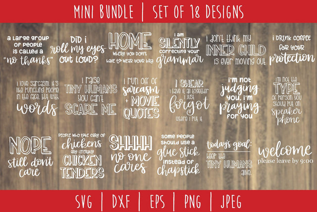Ultimate Funny Sarcastic Bundle - Set of 18 SVG SavoringSurprises 