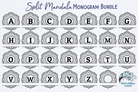Ultimate Monogram Alphabet SVG Bundle | 10 Sets of Alphabet SVGs SVG Wispy Willow Designs 
